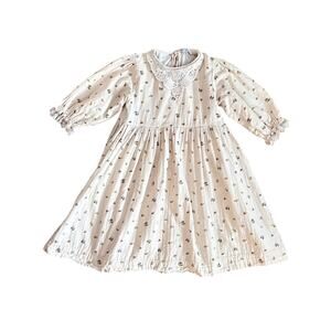 Bebe Organic Lace Bib Collar Ditzy Floral Gauze Orhanic Cotton Dress Size 6Y